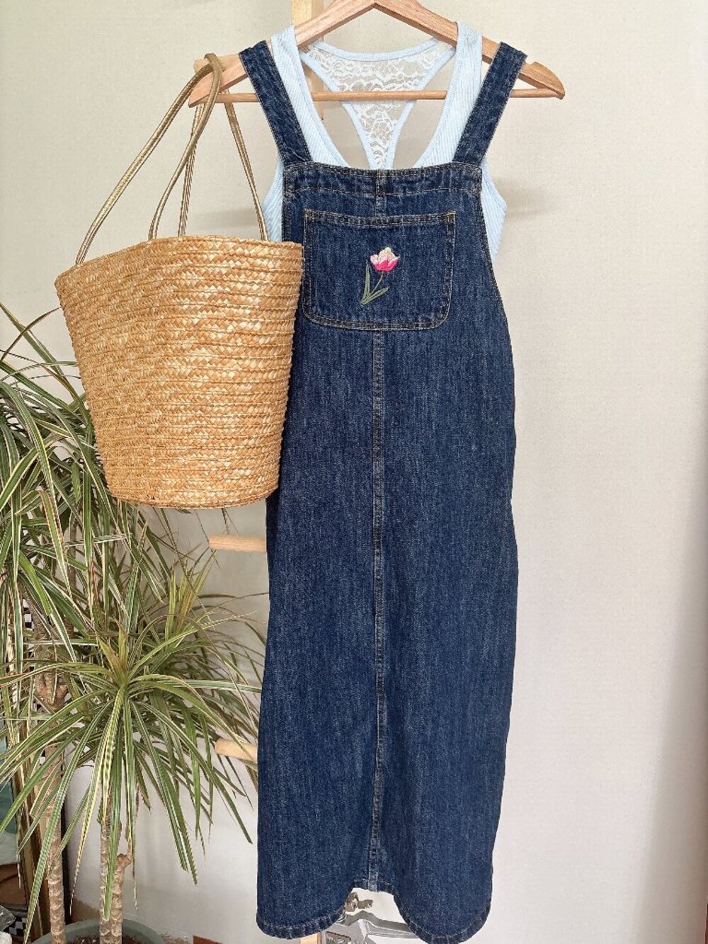 Denim Overall Dress – Size Small